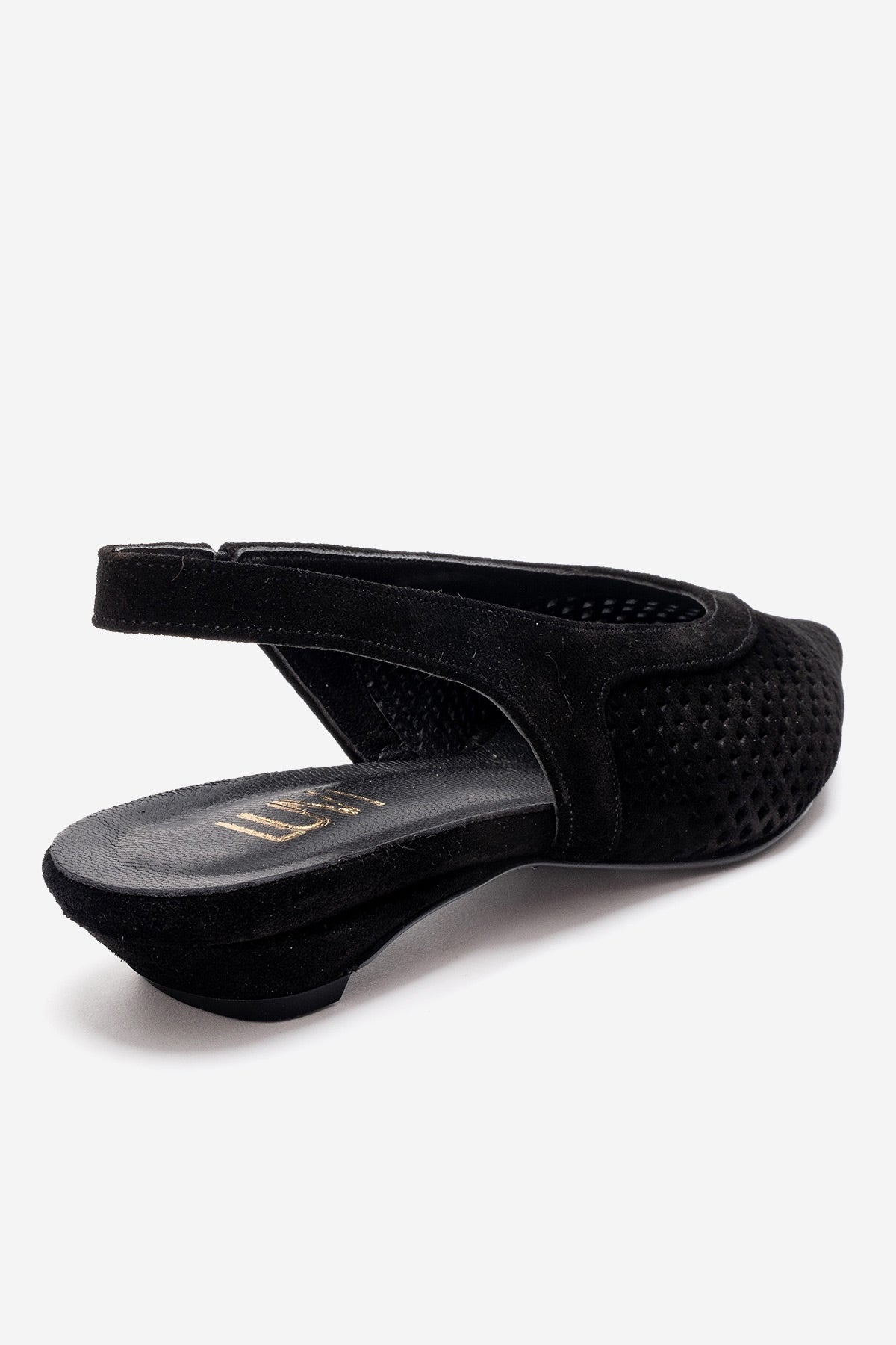 LIEVE - Black Genuine Leather Low Block Heel Shoe (Women)