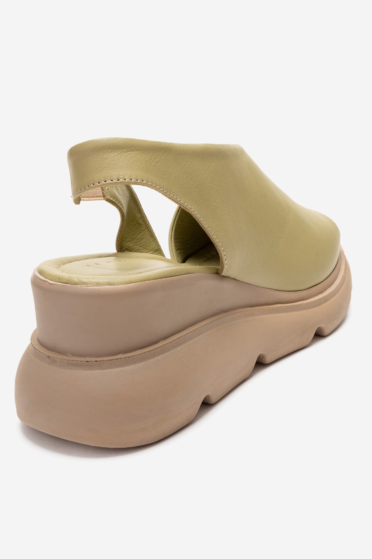 AGUSTO - Green Genuine Leather Wedge Heel Sandal (Women)