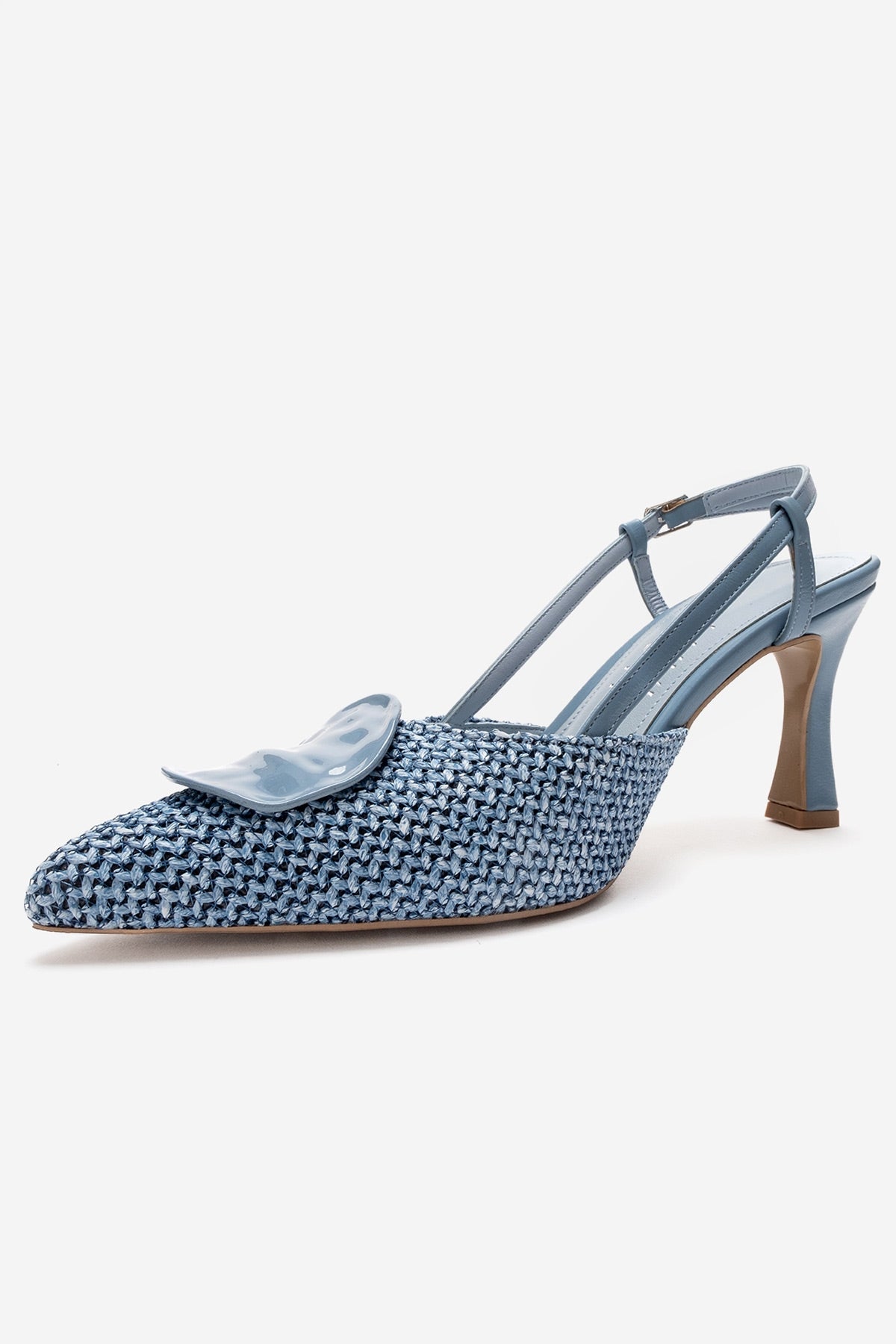 LEVIA - Blue Straw-Textured Accessory Stiletto Pump (Women)