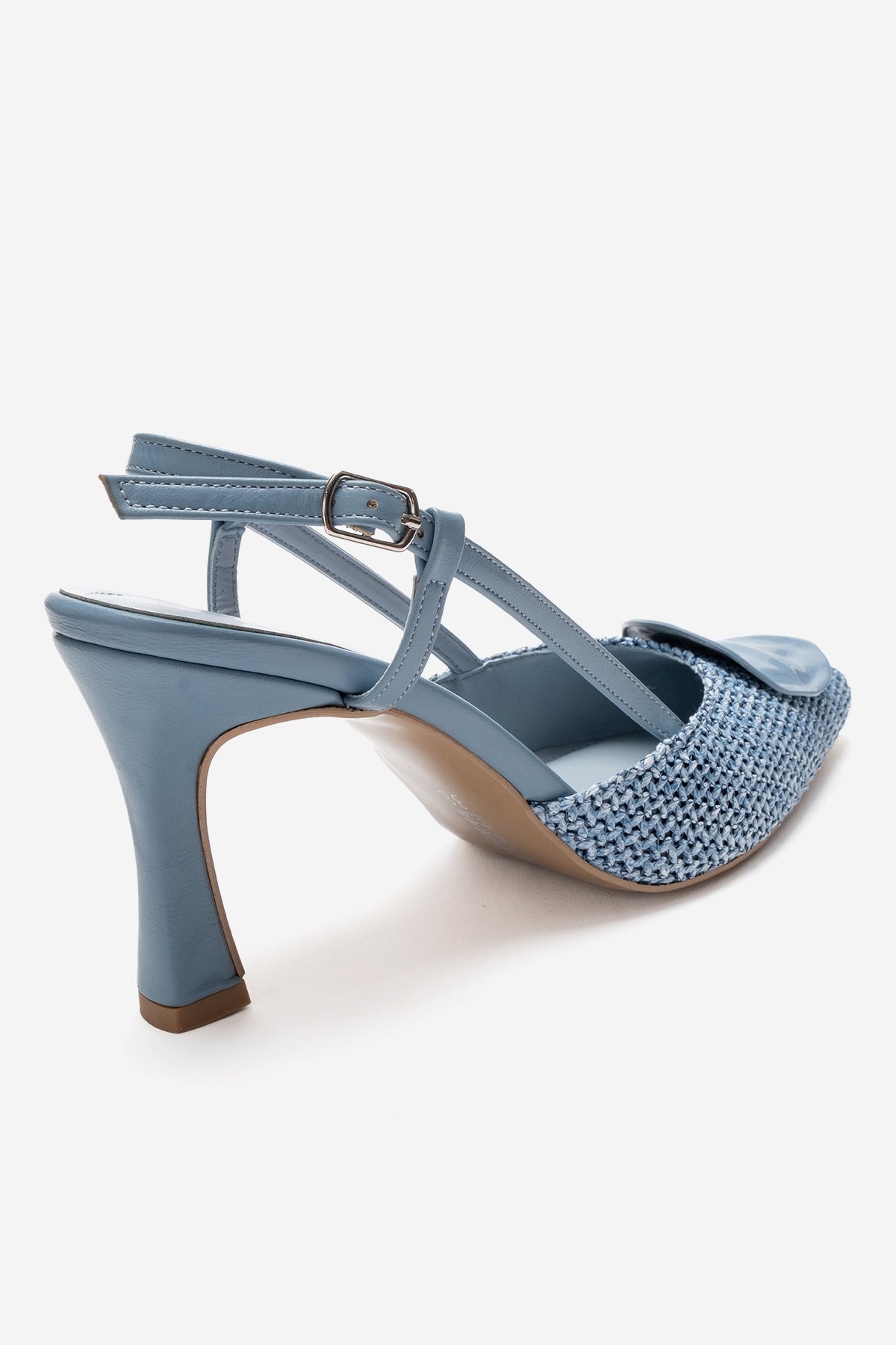 LEVIA - Blue Straw-Textured Accessory Stiletto Pump (Women)