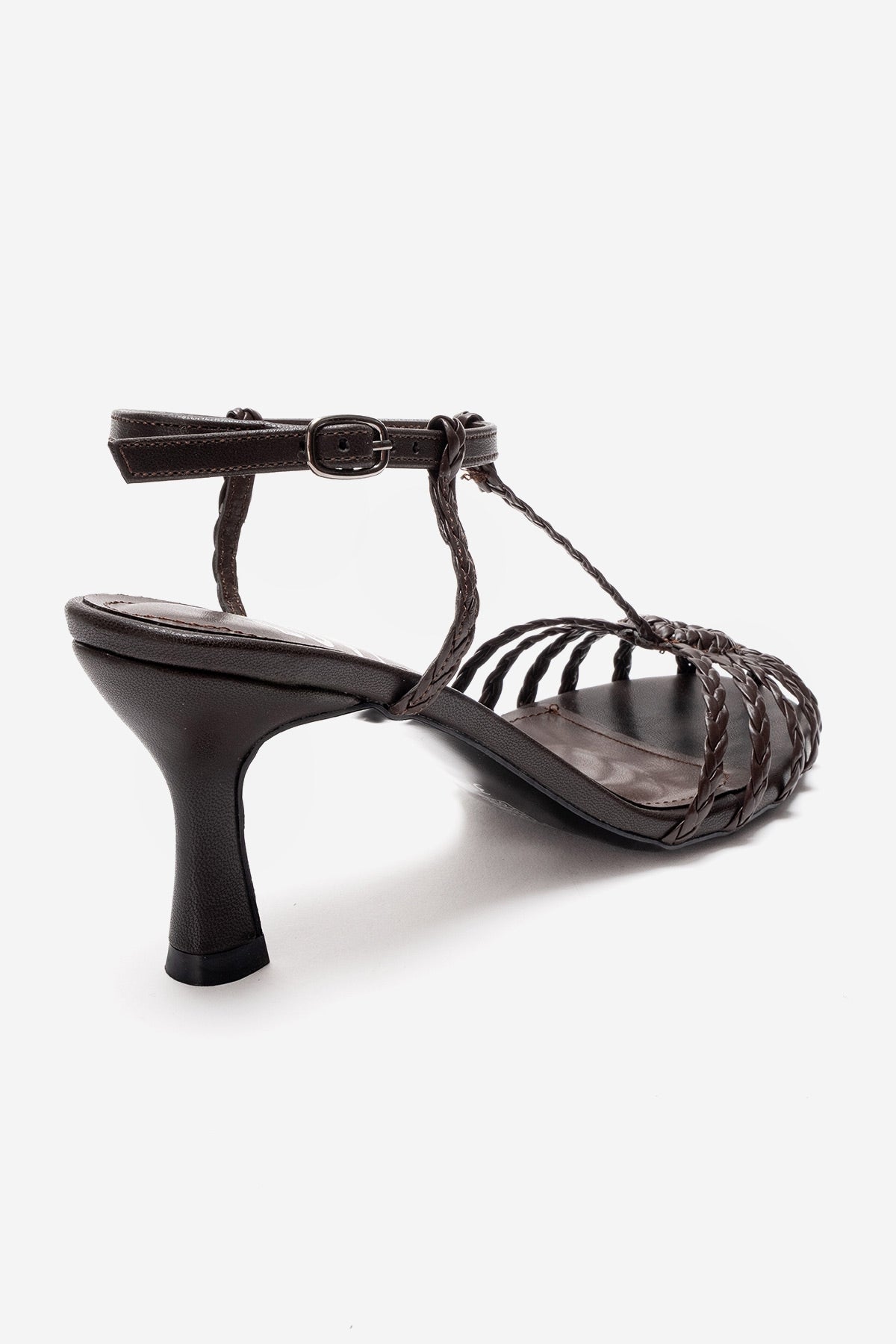Gerald - Brown Genuine Leather Woven Strap Stiletto Pump (Women)