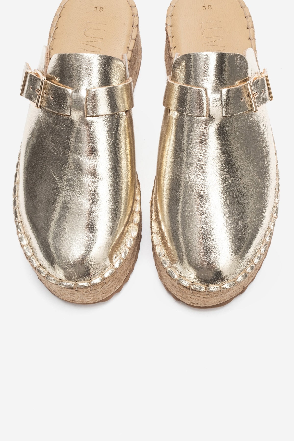Novas - Gold Genuine Leather Platform Slide (Women)