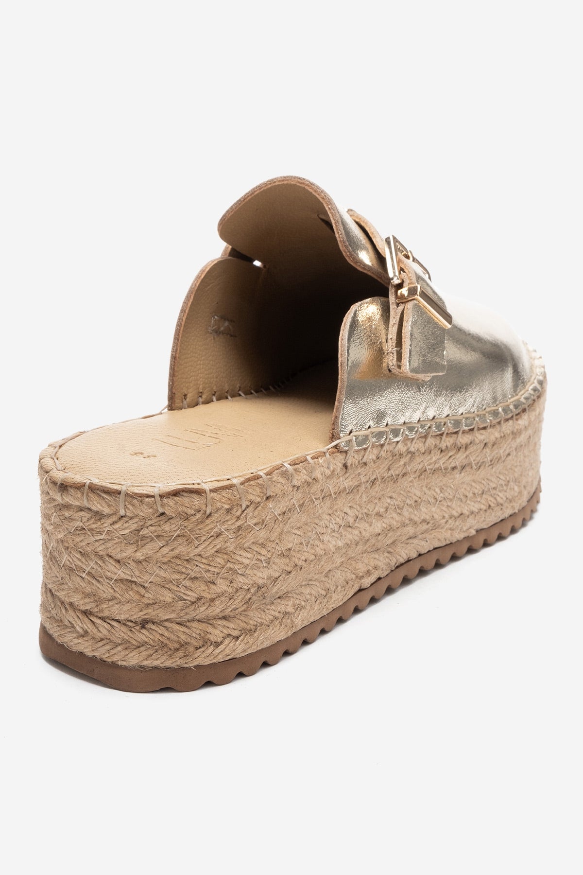 Novas - Gold Genuine Leather Platform Slide (Women)