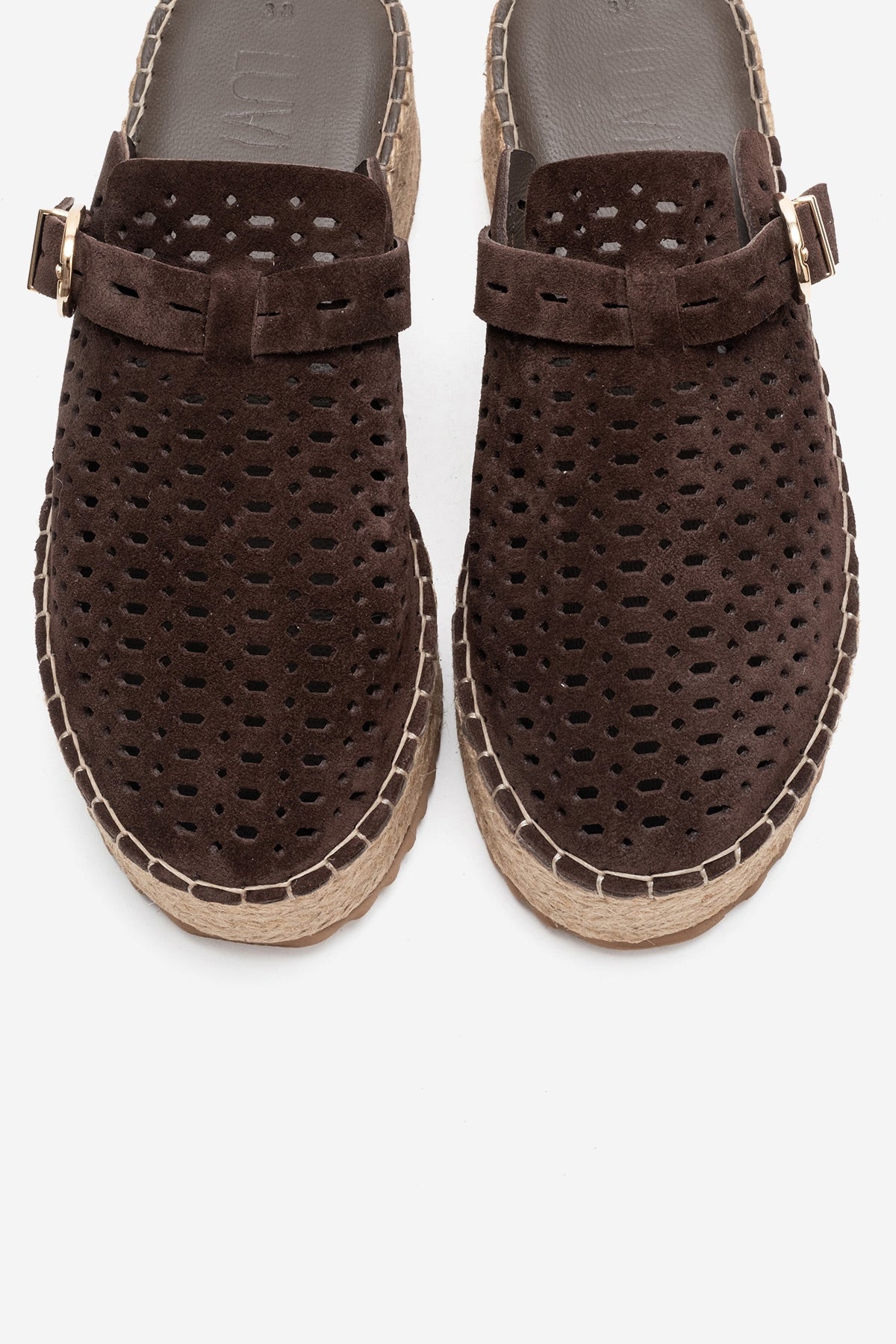 LOUIS - Brown Genuine Leather Closed-Toe Platform Slide (Women)