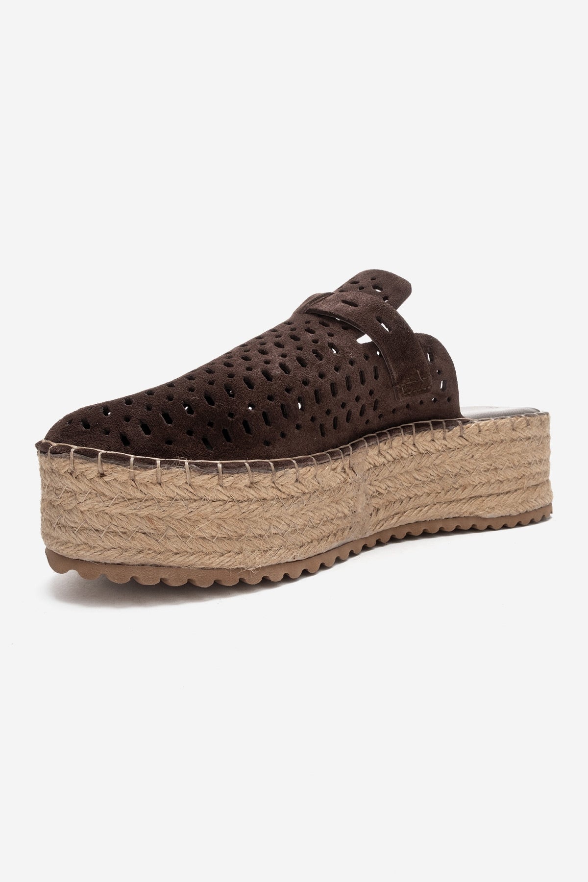 LOUIS - Brown Genuine Leather Closed-Toe Platform Slide (Women)
