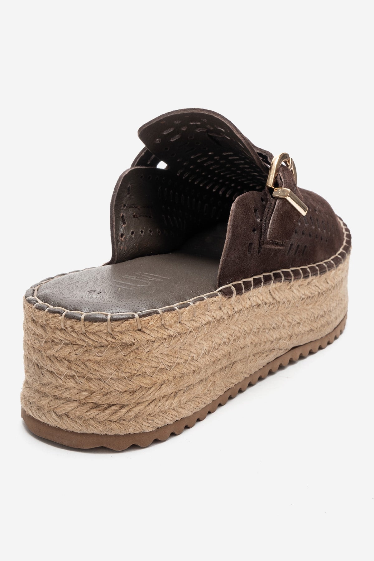 LOUIS - Brown Genuine Leather Closed-Toe Platform Slide (Women)