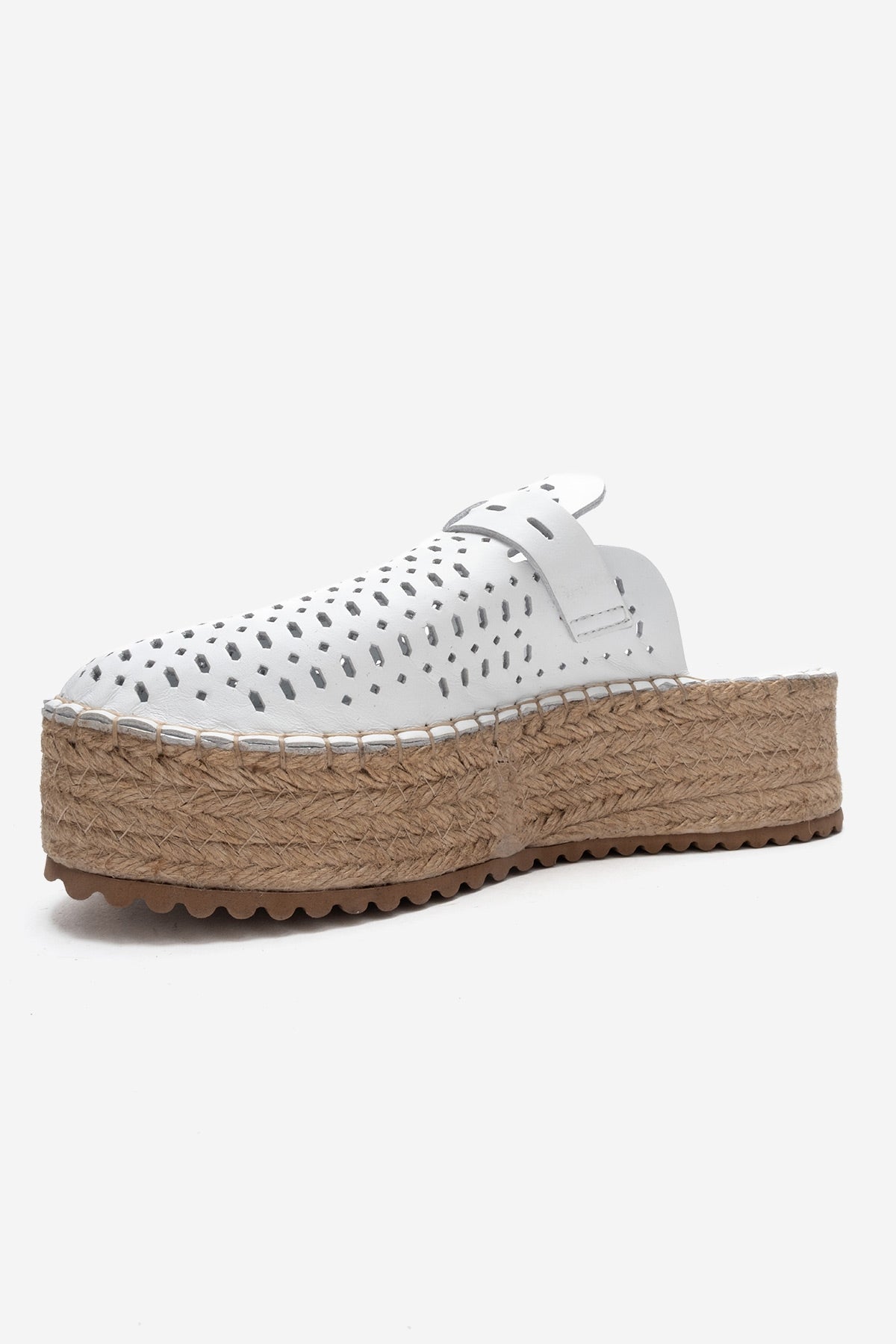 LOUIS - White Genuine Leather Closed-Toe Platform Slide (Women)