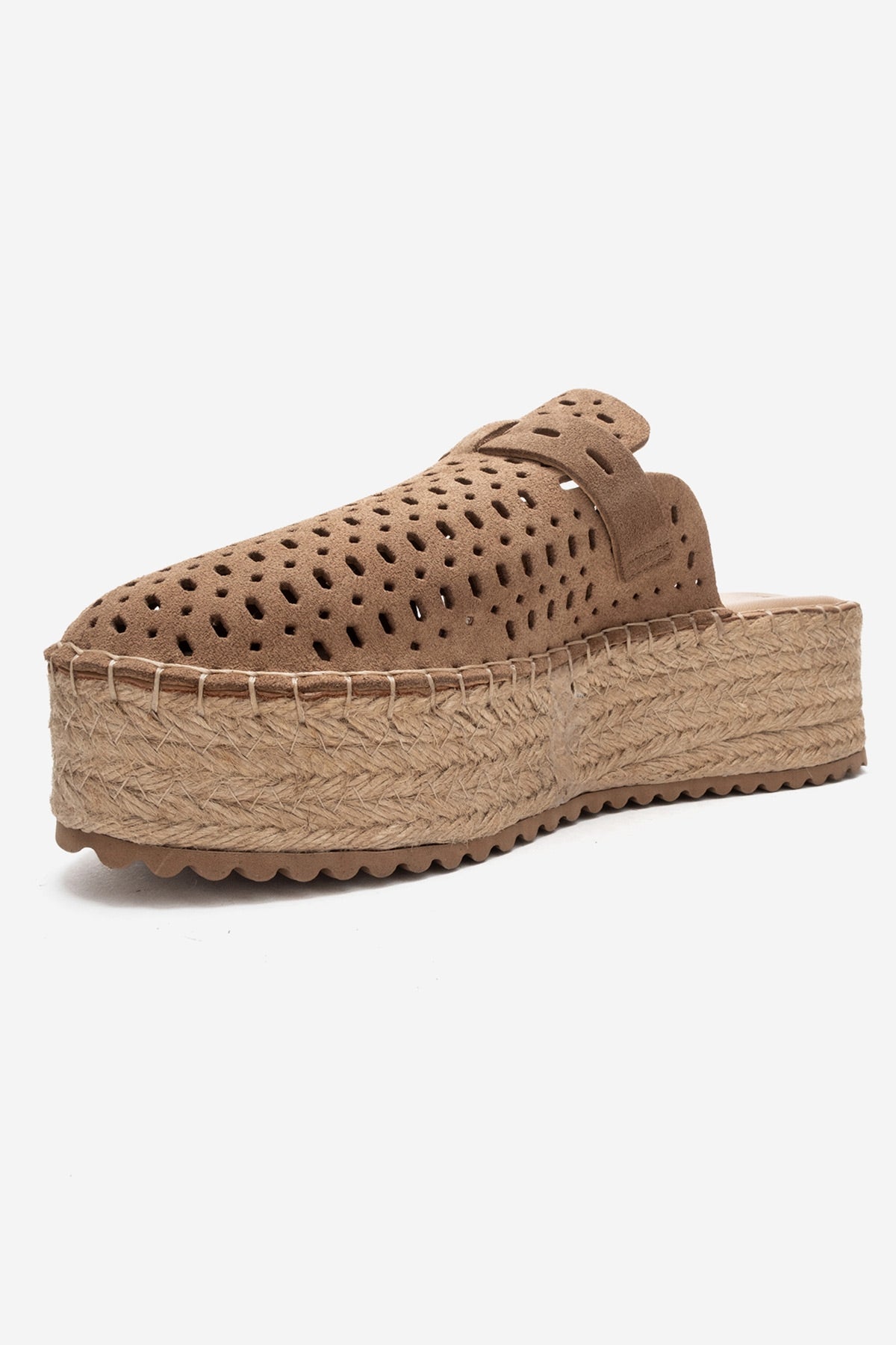 LOUIS - Taupe Genuine Leather Closed-Toe Platform Slide (Women)