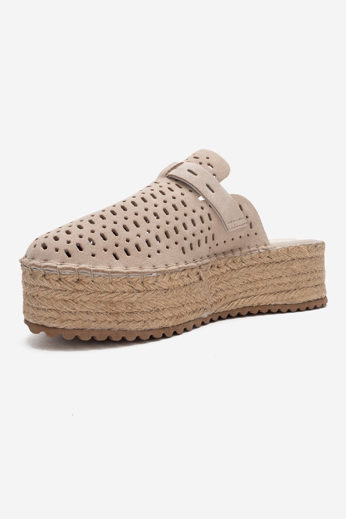 LOUIS - Beige Genuine Leather Closed-Toe Platform Slide (Women)