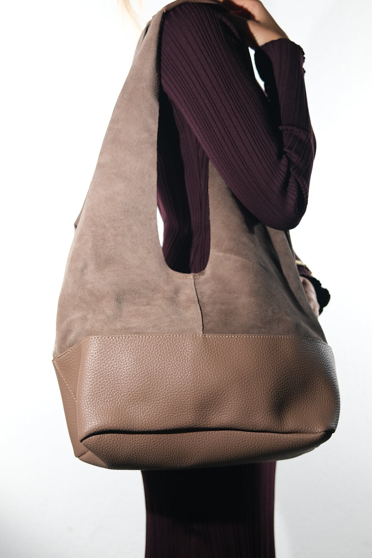 AVOS - Taupe Genuine Leather Shoulder Bag (Women)