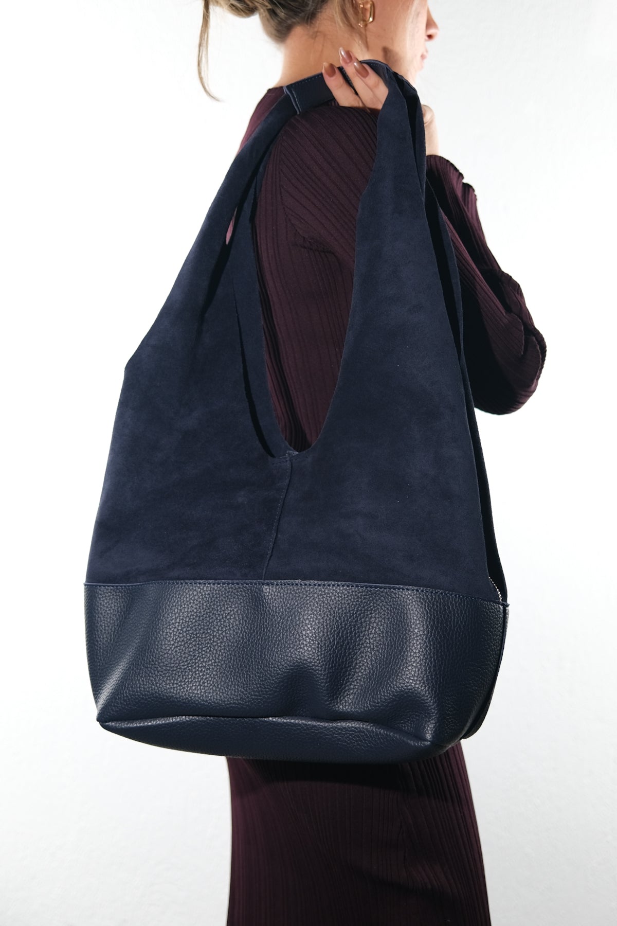 AVOS - Navy Genuine Leather Shoulder Bag (Women)