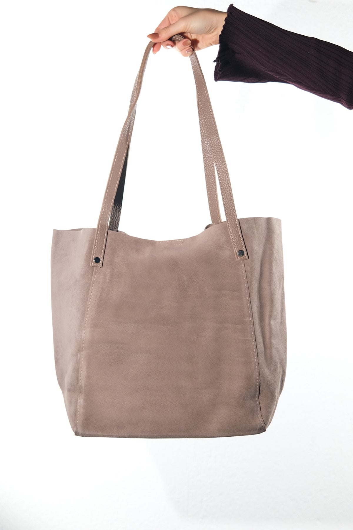GRAZIA - Taupe Genuine Leather Shoulder Bag (Women)