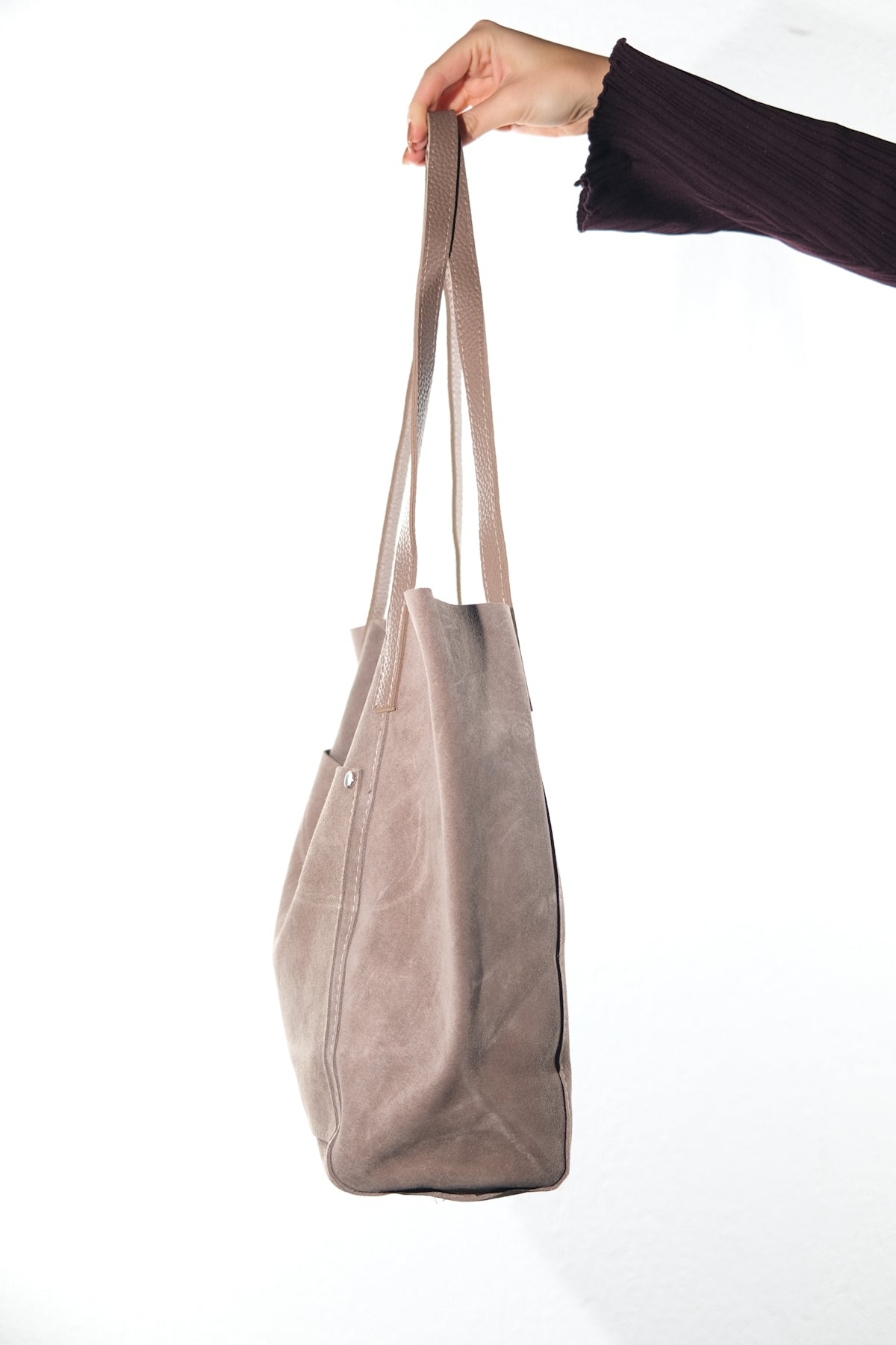 GRAZIA - Taupe Genuine Leather Shoulder Bag (Women)