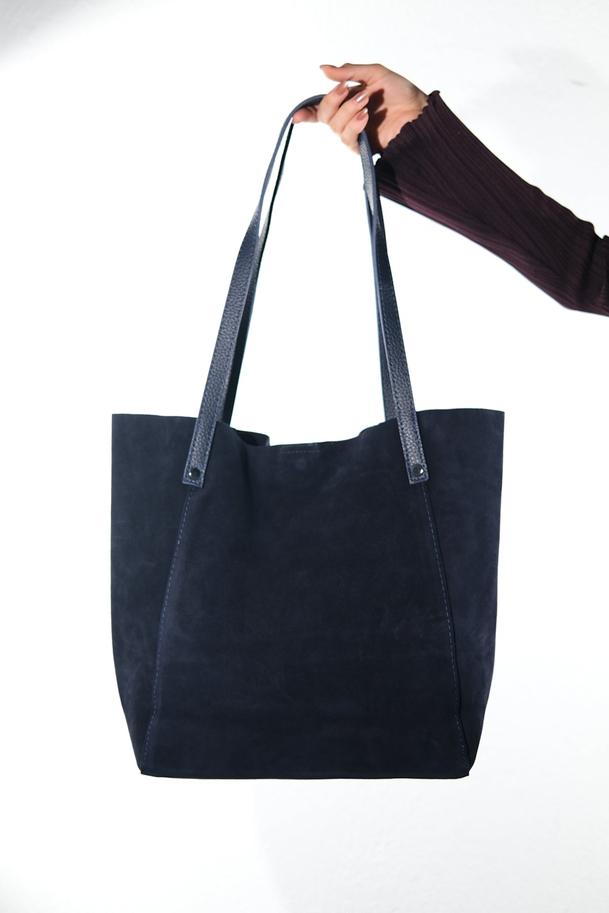 GRAZIA - Navy Genuine Leather Shoulder Bag (Women)