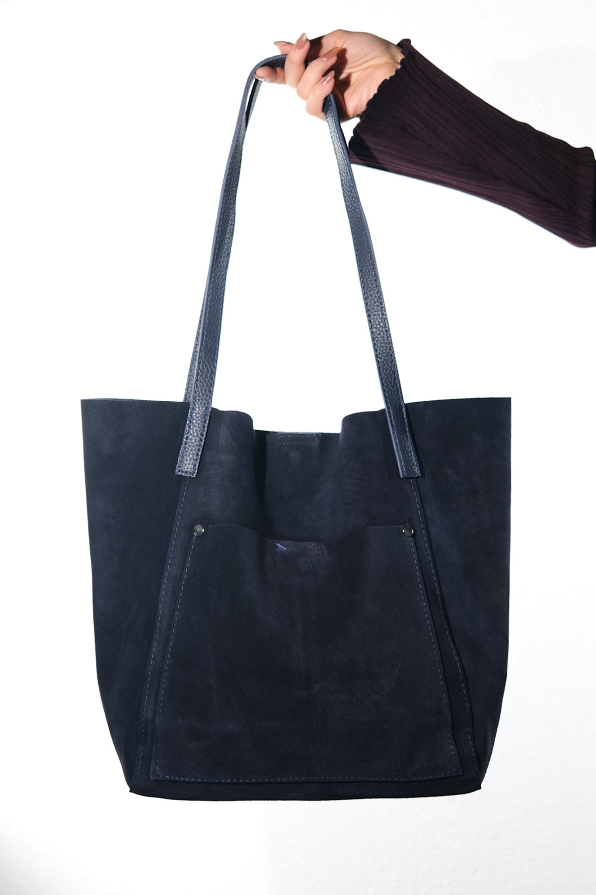 GRAZIA - Navy Genuine Leather Shoulder Bag (Women)