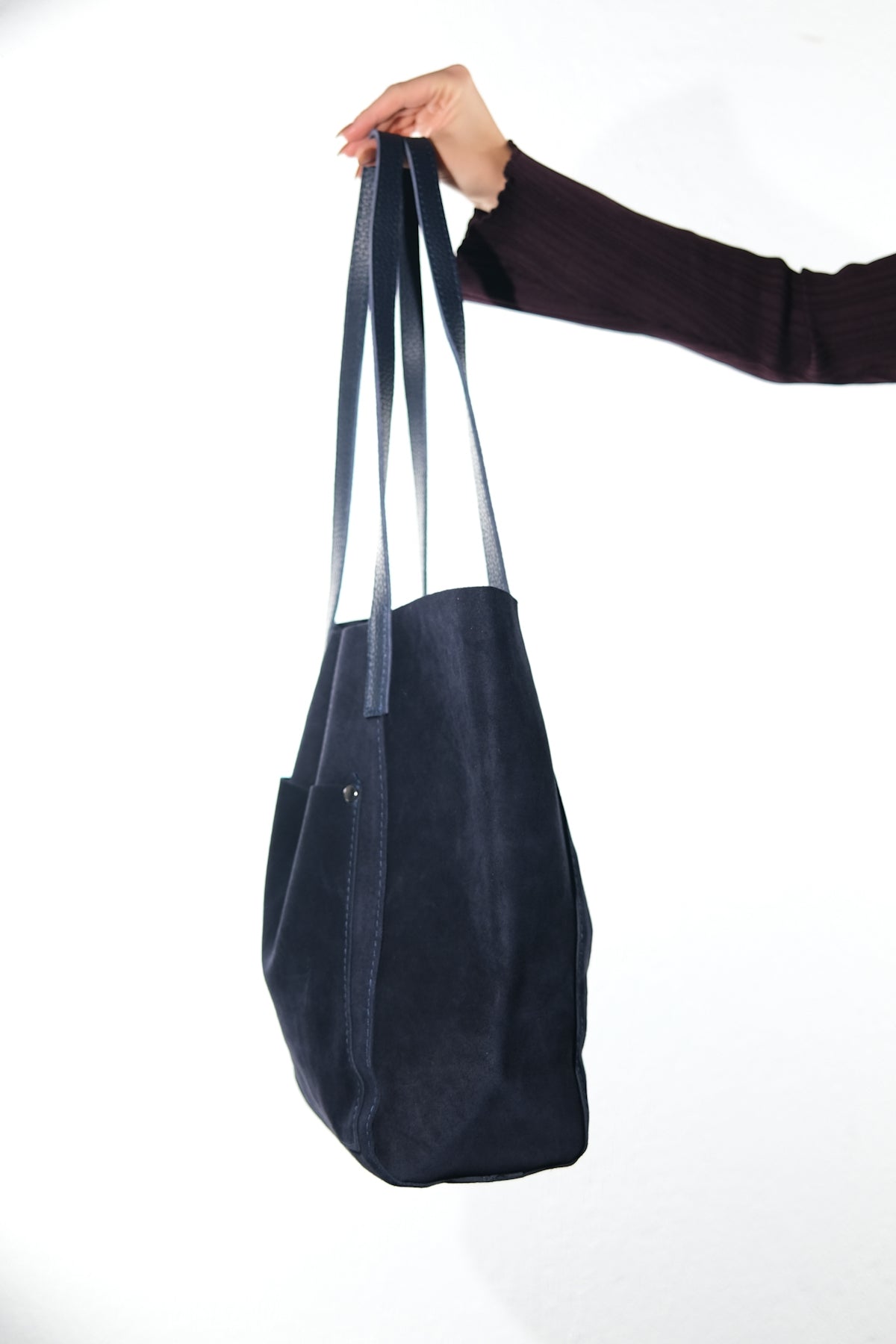 GRAZIA - Navy Genuine Leather Shoulder Bag (Women)