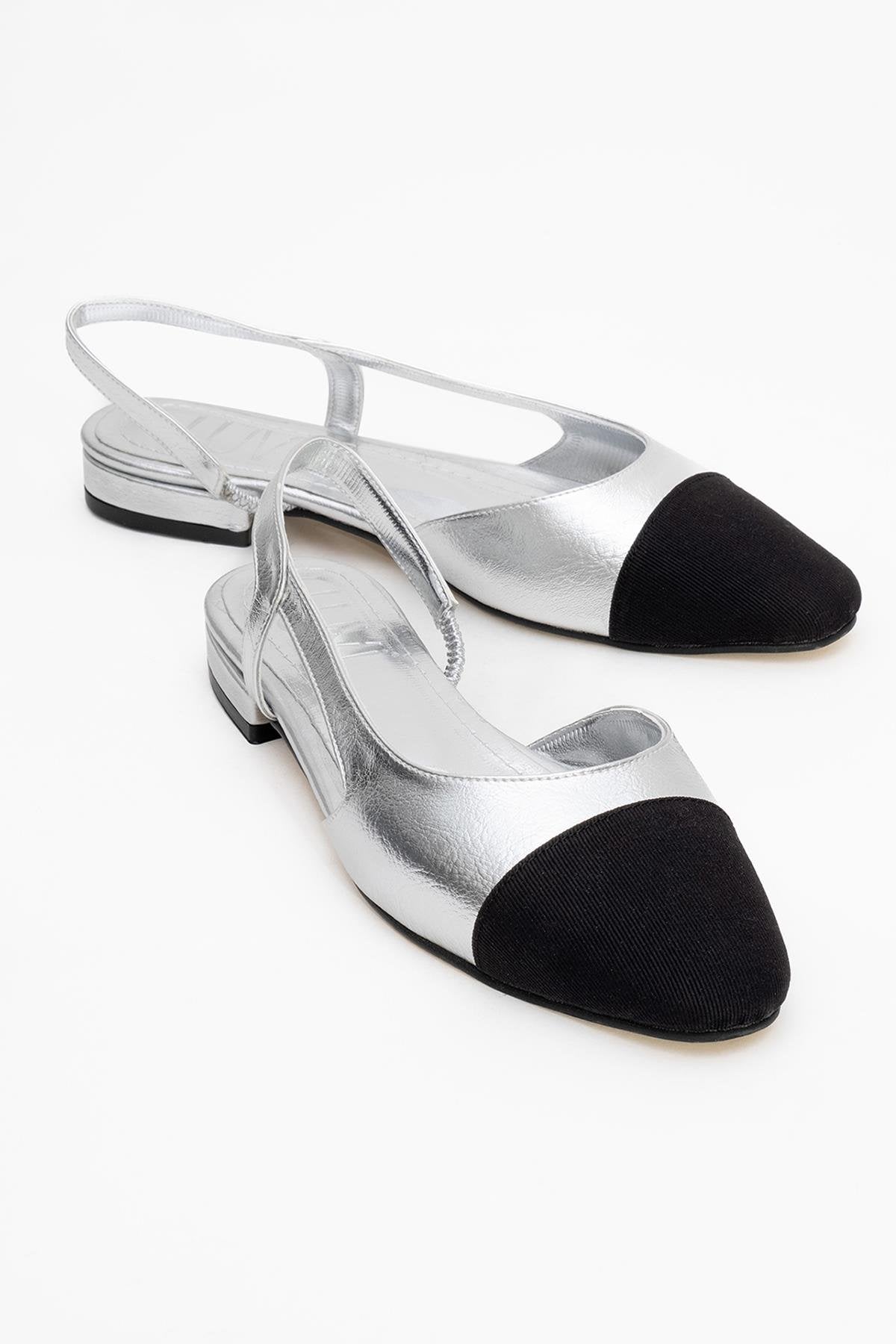 Lujo - Silver Backless Ballet Flat (Women)