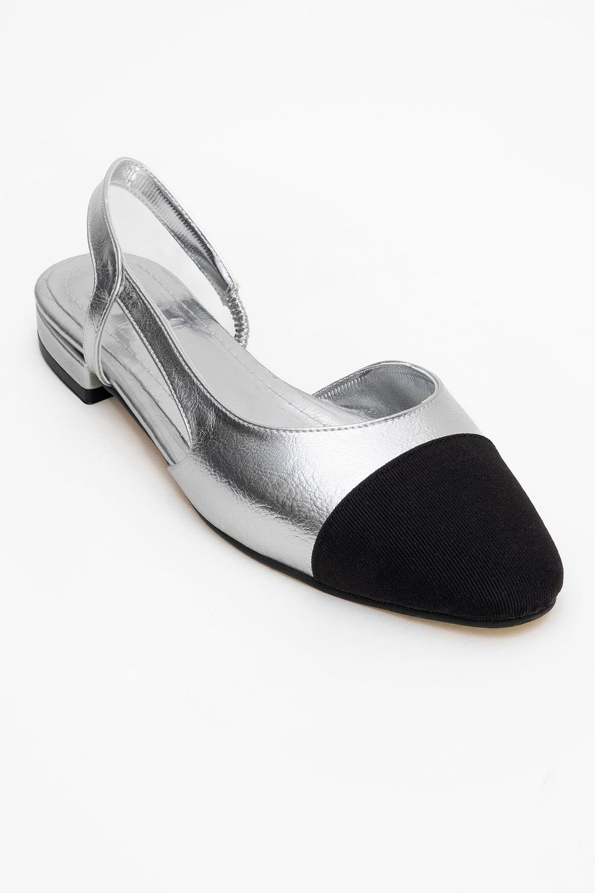 Lujo - Silver Backless Ballet Flat (Women)