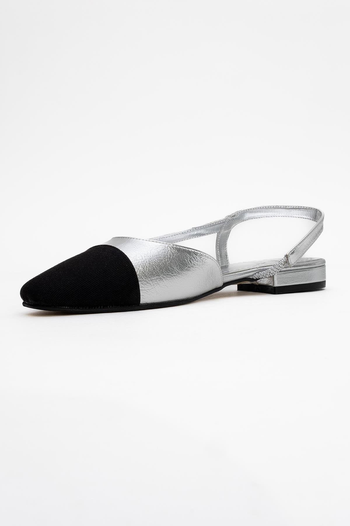 Lujo - Silver Backless Ballet Flat (Women)
