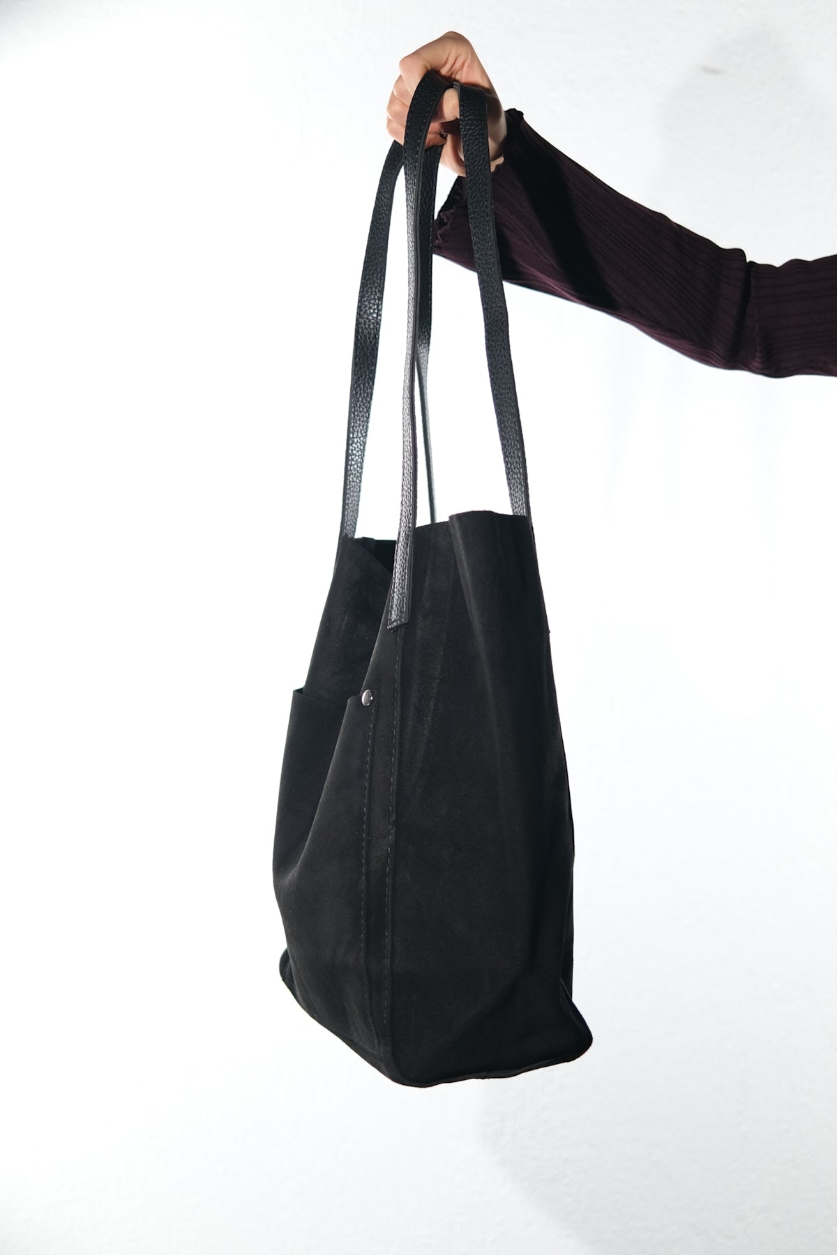 GRAZIA - Black Genuine Suede Leather Shoulder Bag (Women)