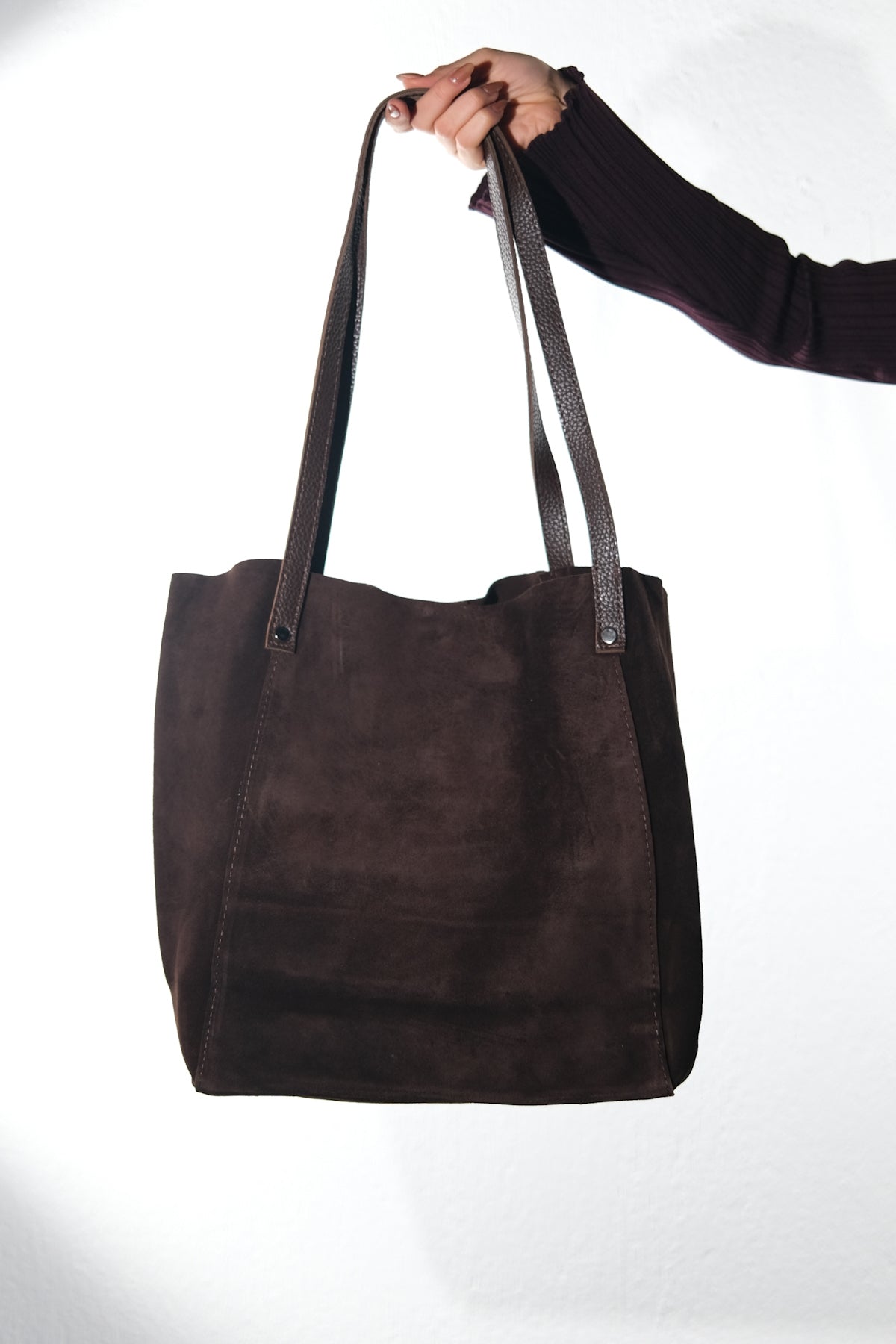 GRAZIA - Brown Genuine Suede Leather Shoulder Bag (Women)
