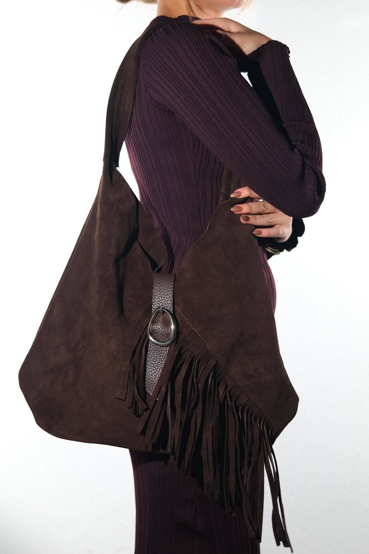 NOCHE - Brown Genuine Leather Shoulder Bag (Women)