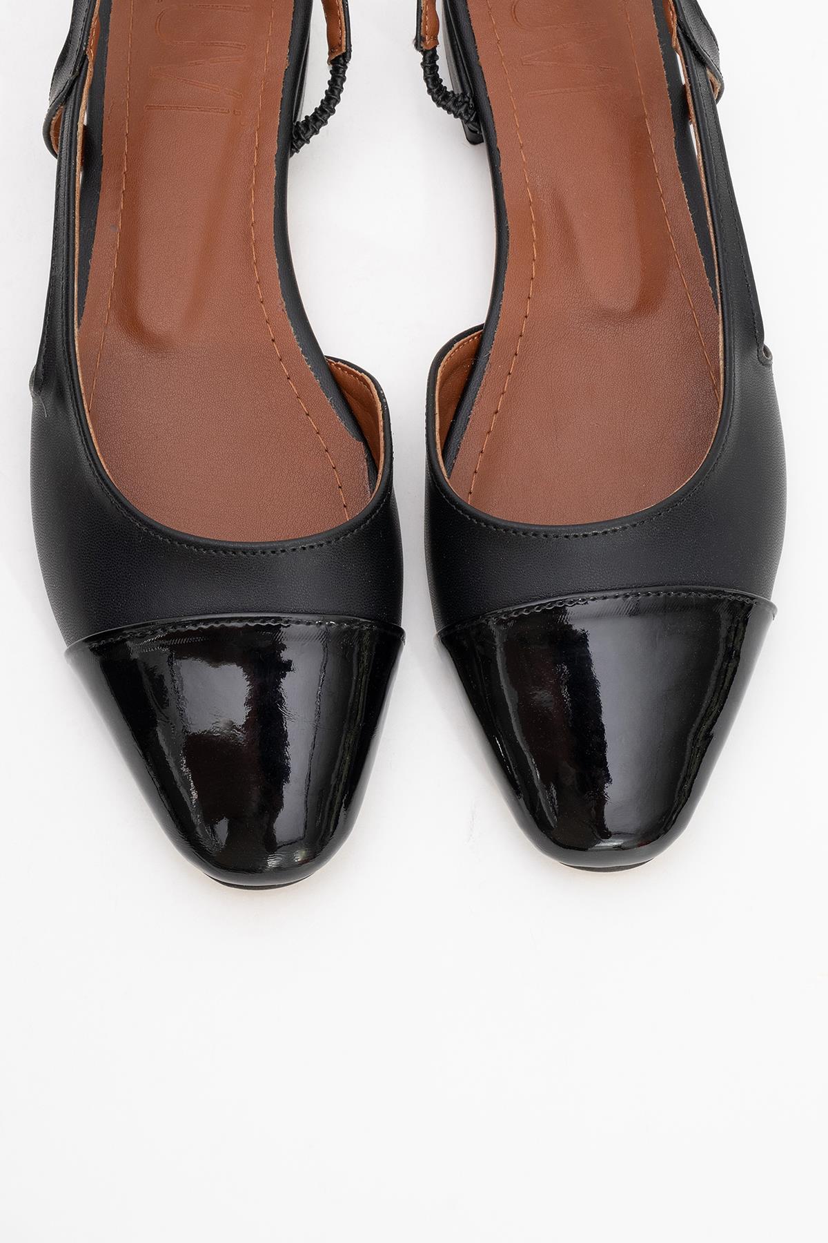 Lujo - Black Backless Ballet Flat (Women)