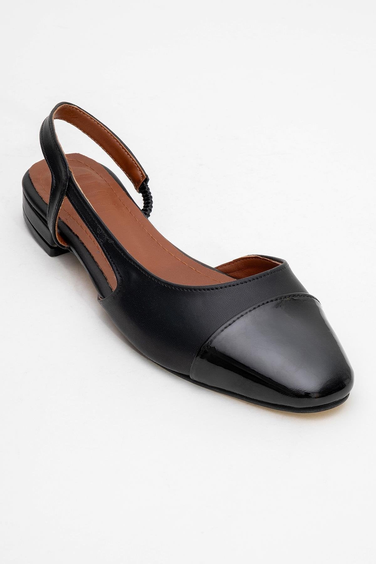 Lujo - Black Backless Ballet Flat (Women)