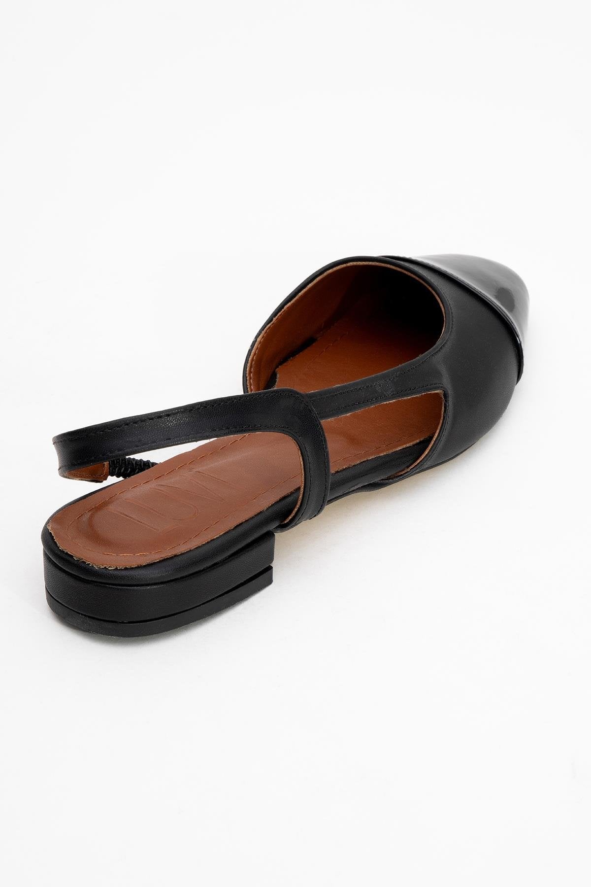 Lujo - Black Backless Ballet Flat (Women)