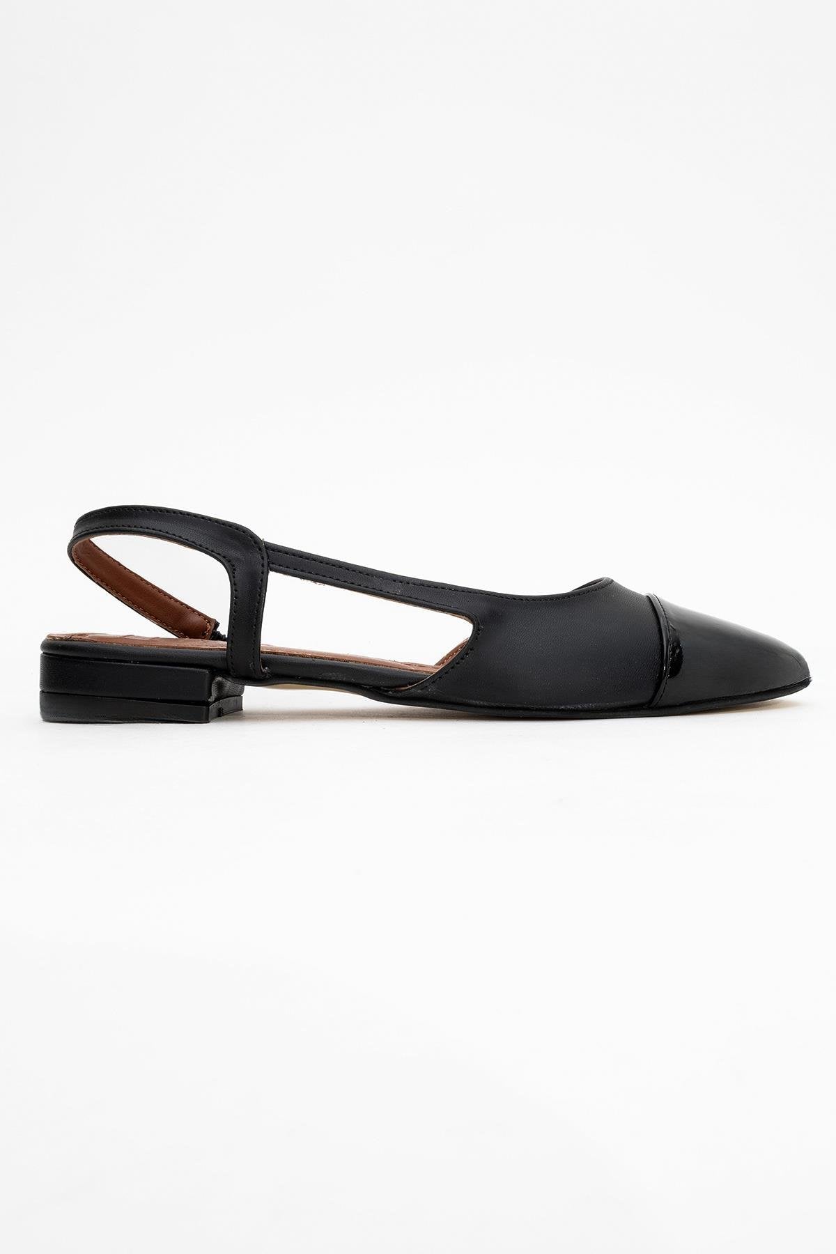 Lujo - Black Backless Ballet Flat (Women)