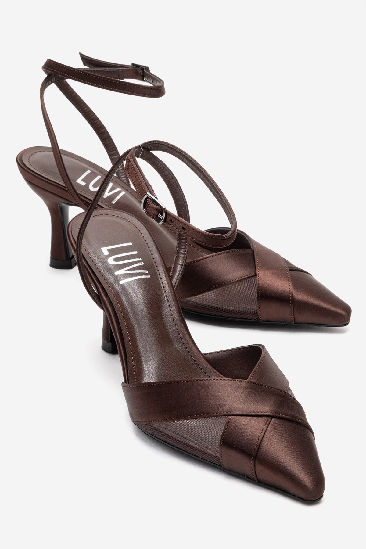 ESTELA - Brown Genuine Leather Stiletto Pump (Women)