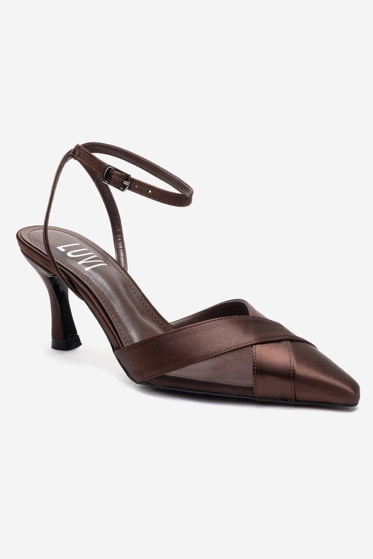 ESTELA - Brown Genuine Leather Stiletto Pump (Women)