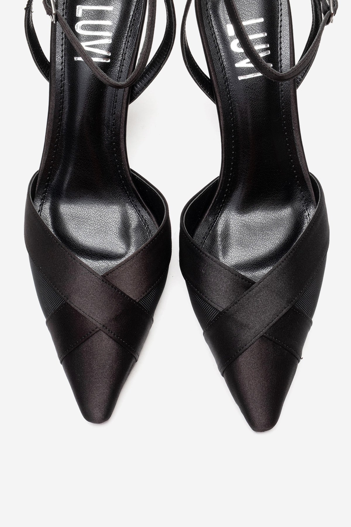 ESTELA - Black Genuine Leather Stiletto Pump (Women)