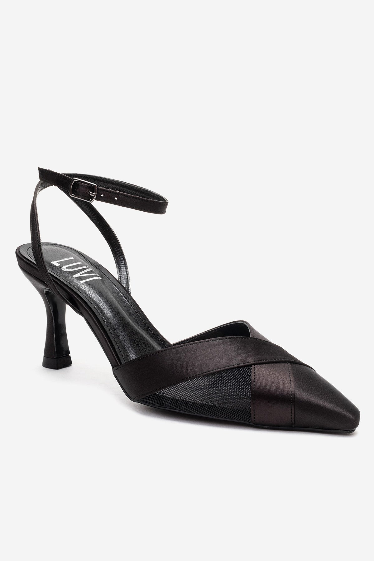 ESTELA - Black Genuine Leather Stiletto Pump (Women)