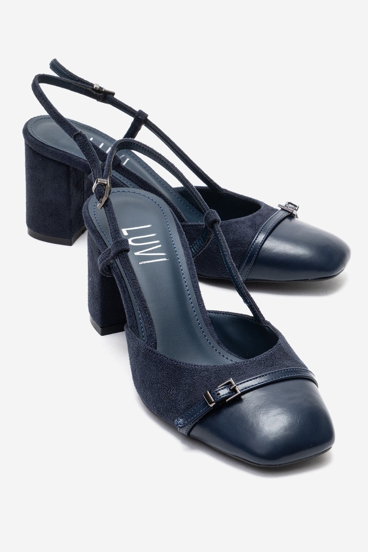DESIA - Navy Block Heel Shoe (Women)