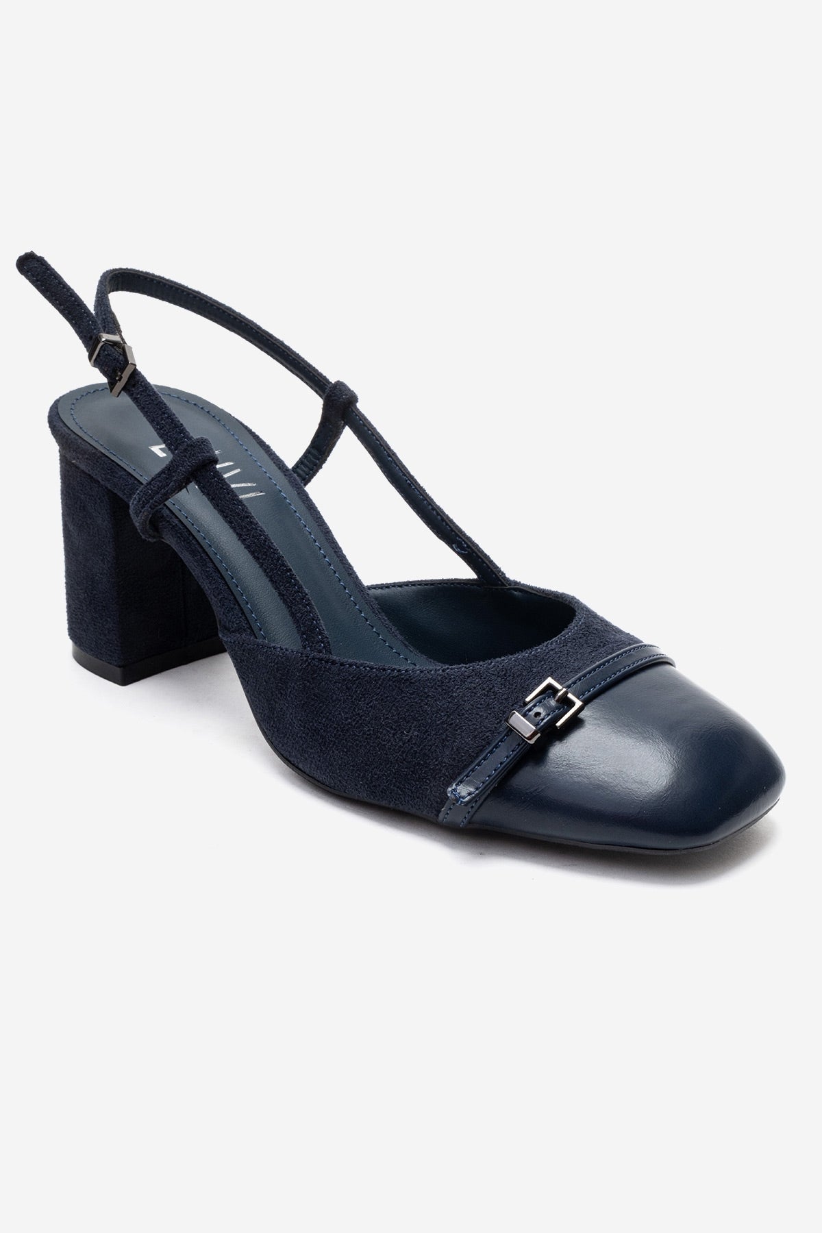 DESIA - Navy Block Heel Shoe (Women)