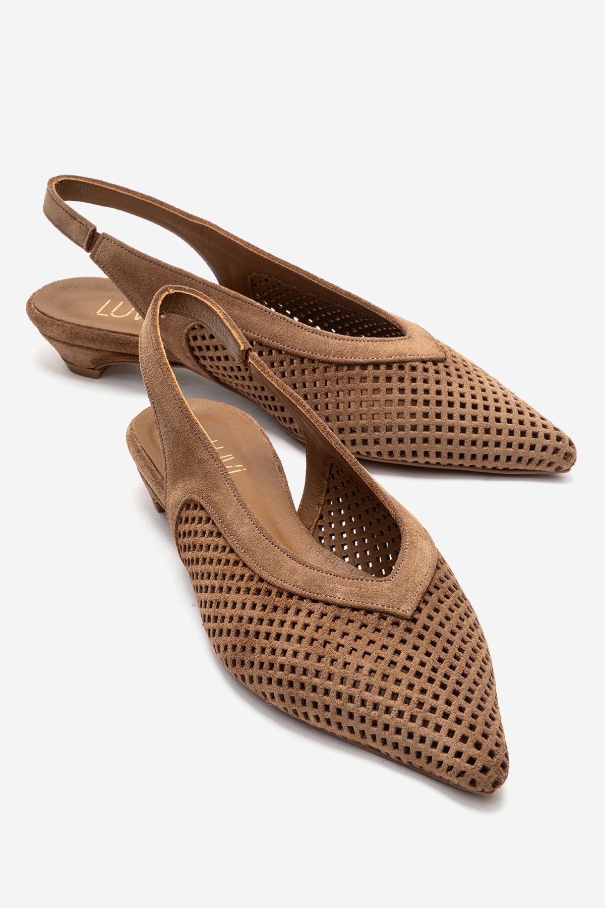 LIEVE - Taupe Genuine Leather Low Block Heel Shoe (Women)