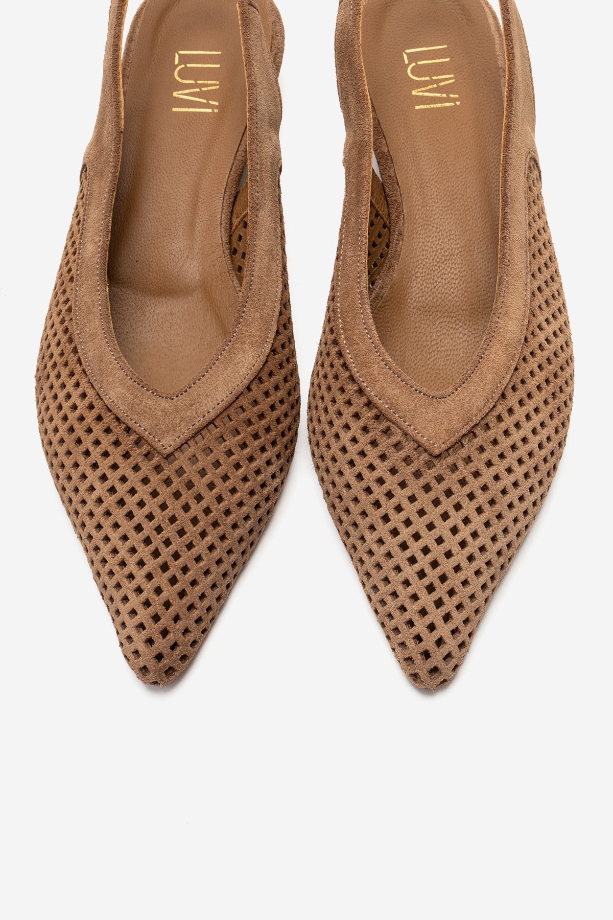 LIEVE - Taupe Genuine Leather Low Block Heel Shoe (Women)
