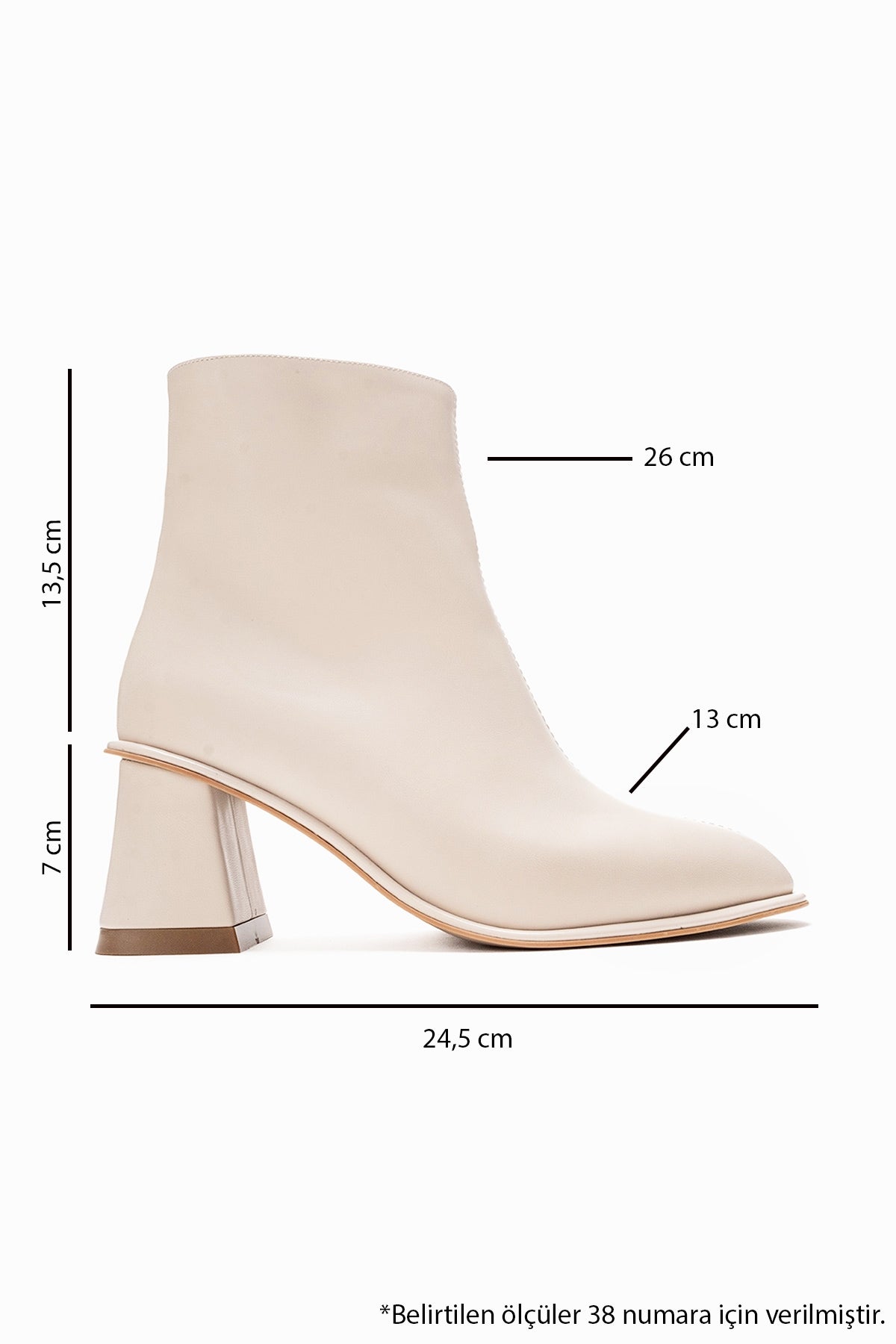 Alba - Off-White Genuine Leather Block Heel Boot (Women)