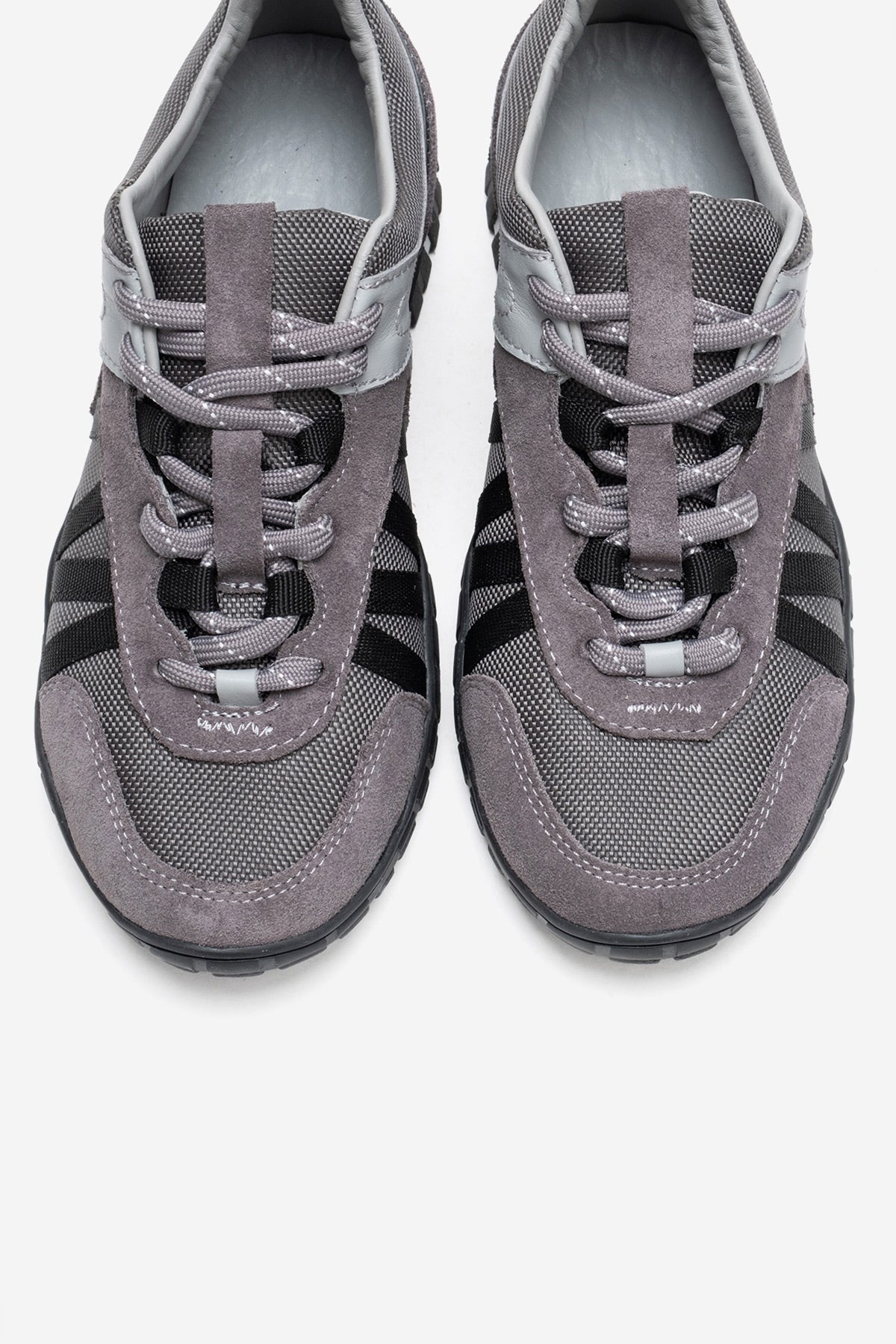 FIERA - Gray Black Genuine Leather Mesh Sneaker (Women)