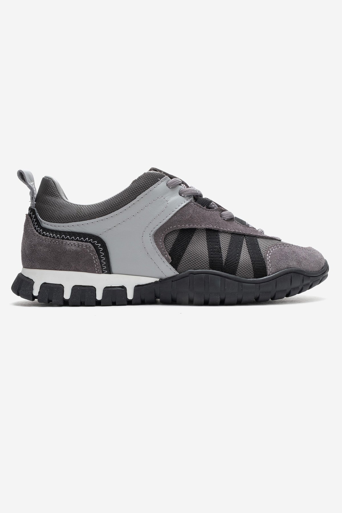 FIERA - Gray Black Genuine Leather Mesh Sneaker (Women)