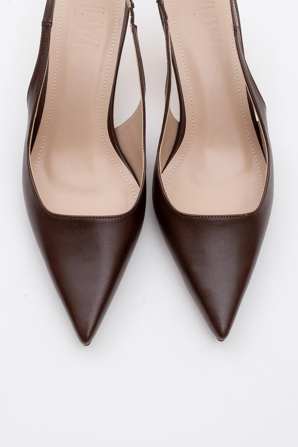 Marten - Brown Pointed Toe Backless Stiletto (Women)