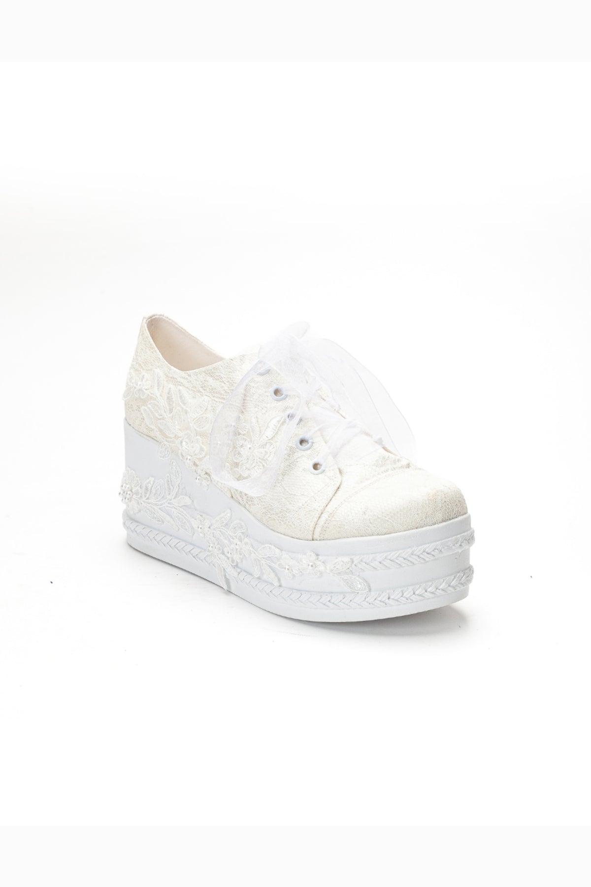 Valencia Lace Platform Bridal Sneaker