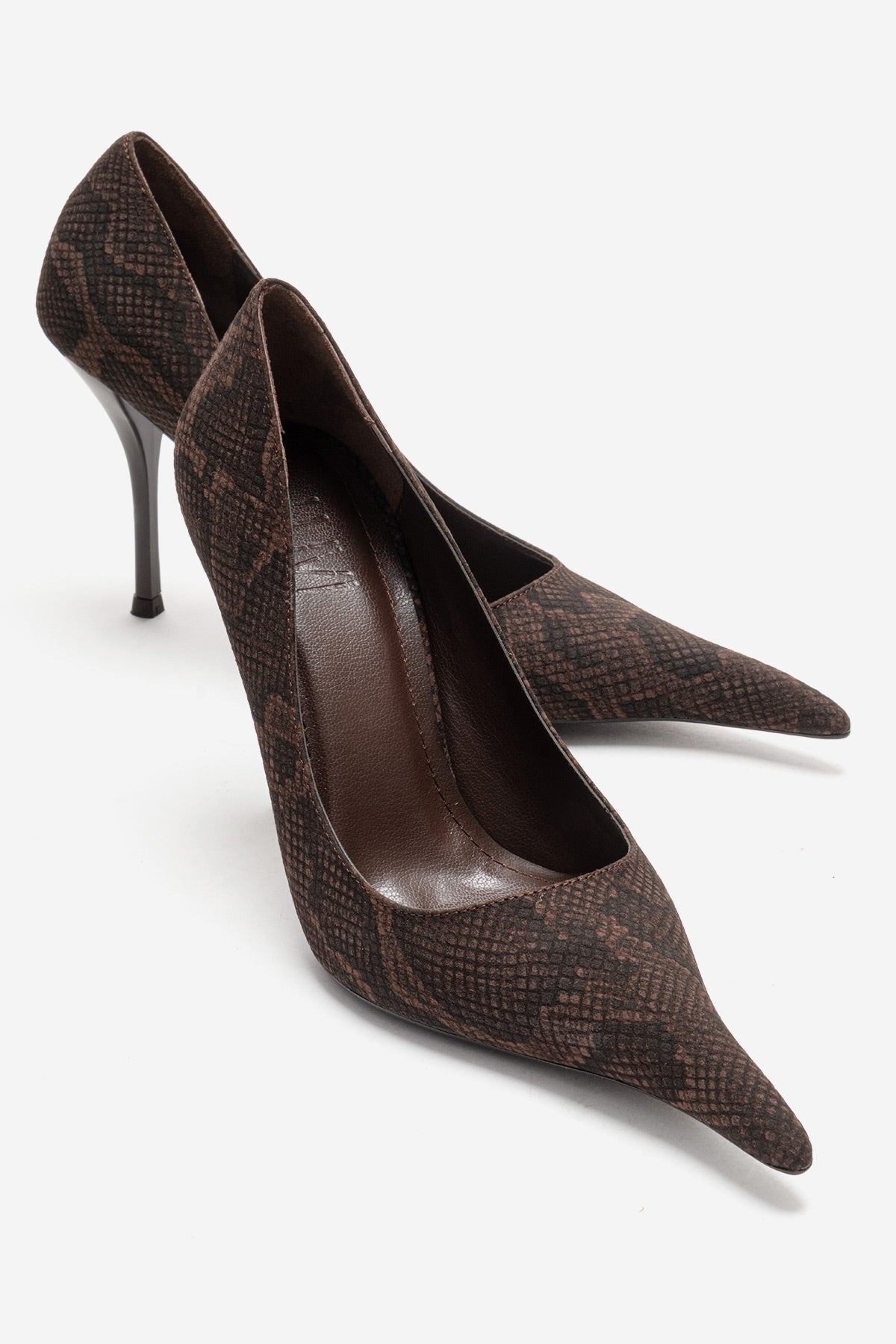 Luce - Brown Patterned Pointed-Toe Stiletto Pump (Women)