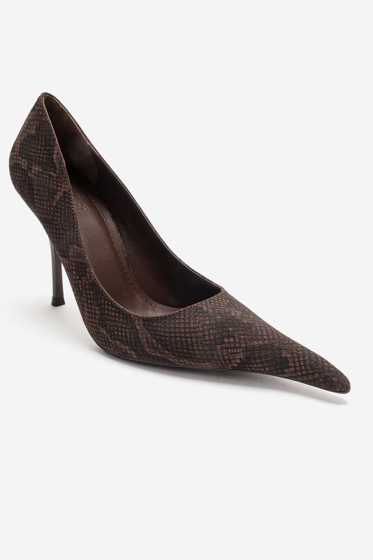 Luce - Brown Patterned Pointed-Toe Stiletto Pump (Women)