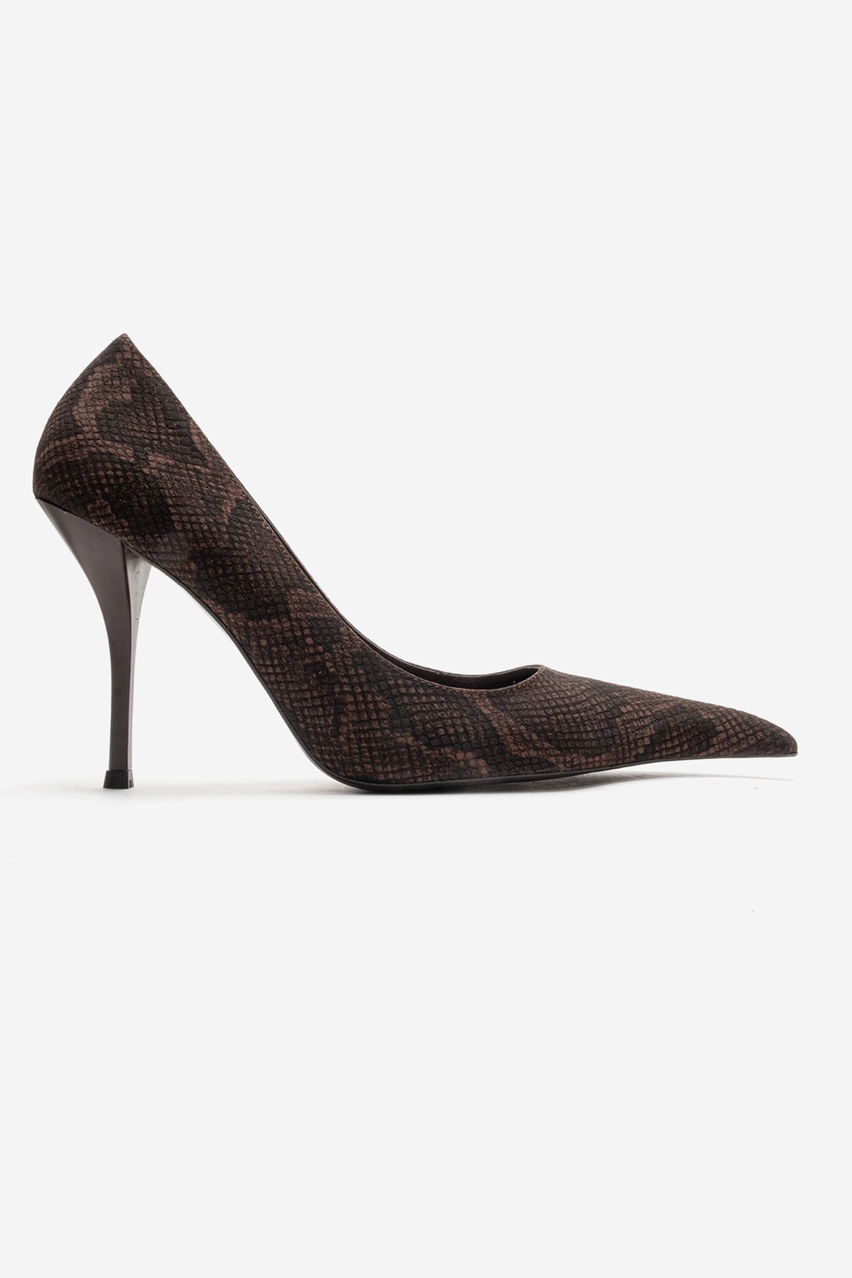 Luce - Brown Patterned Pointed-Toe Stiletto Pump (Women)