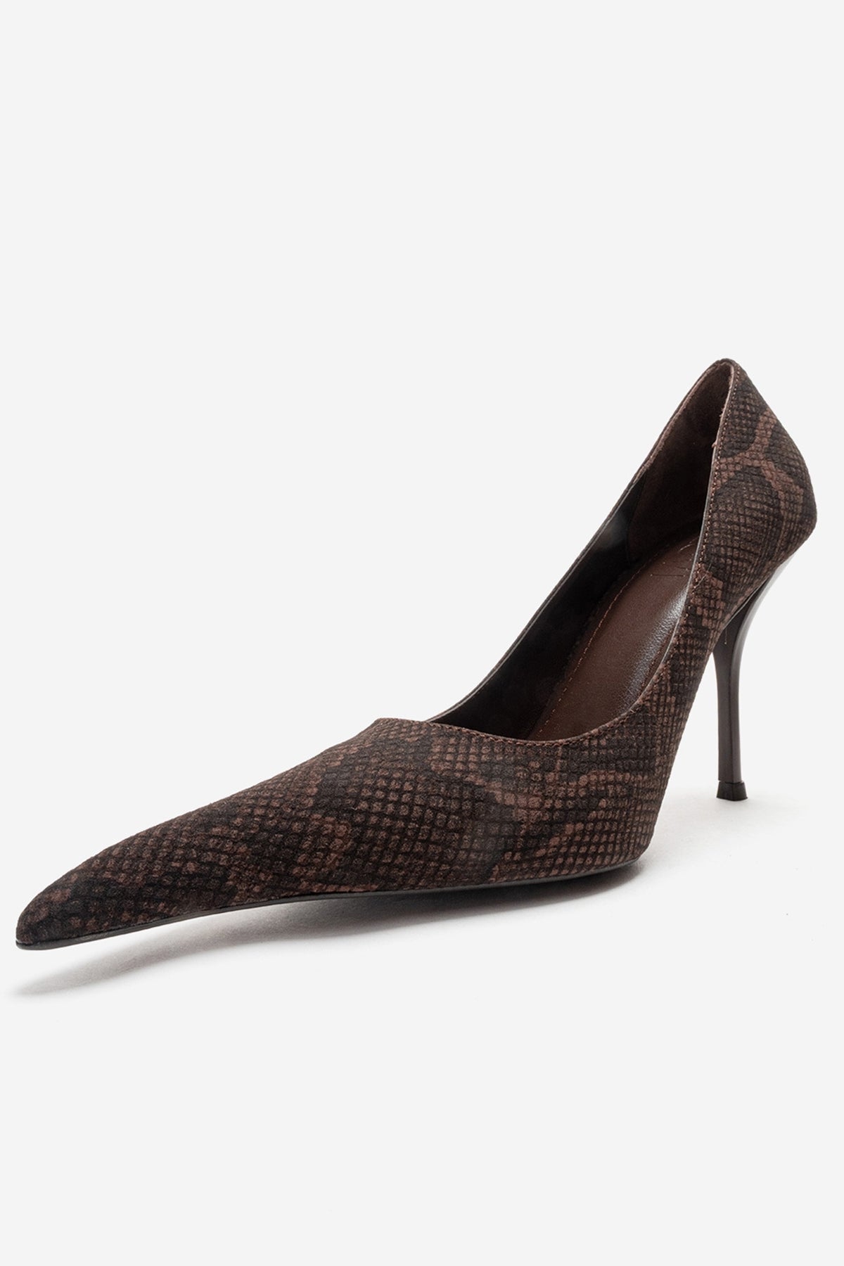 Luce - Brown Patterned Pointed-Toe Stiletto Pump (Women)