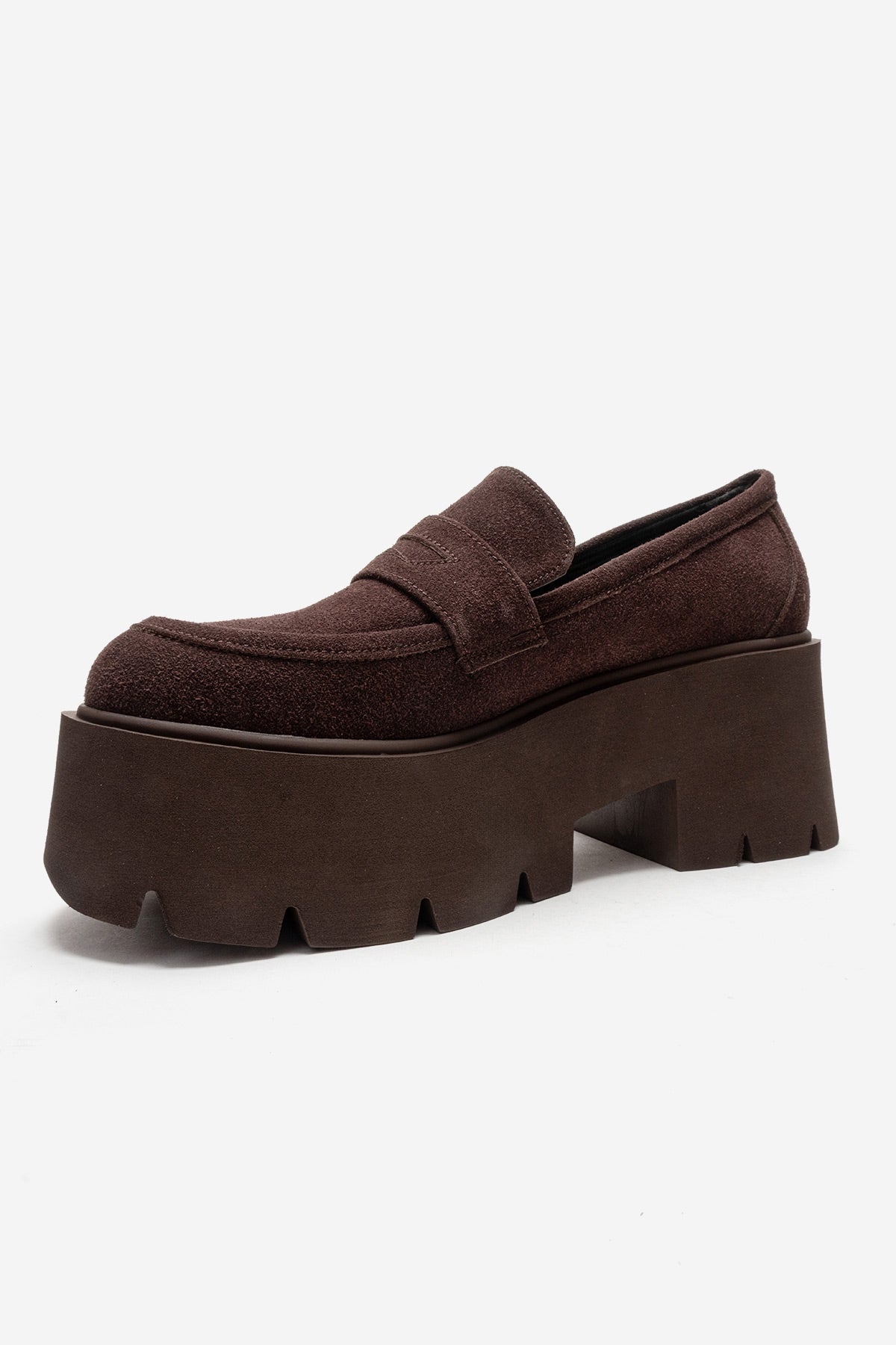 SANTIA - Brown Chunky Platform Loafer (Women)