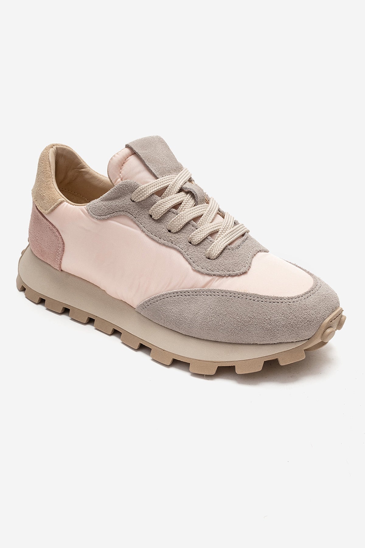 AMANDA - Gray Pink Genuine Leather Sneaker (Women)