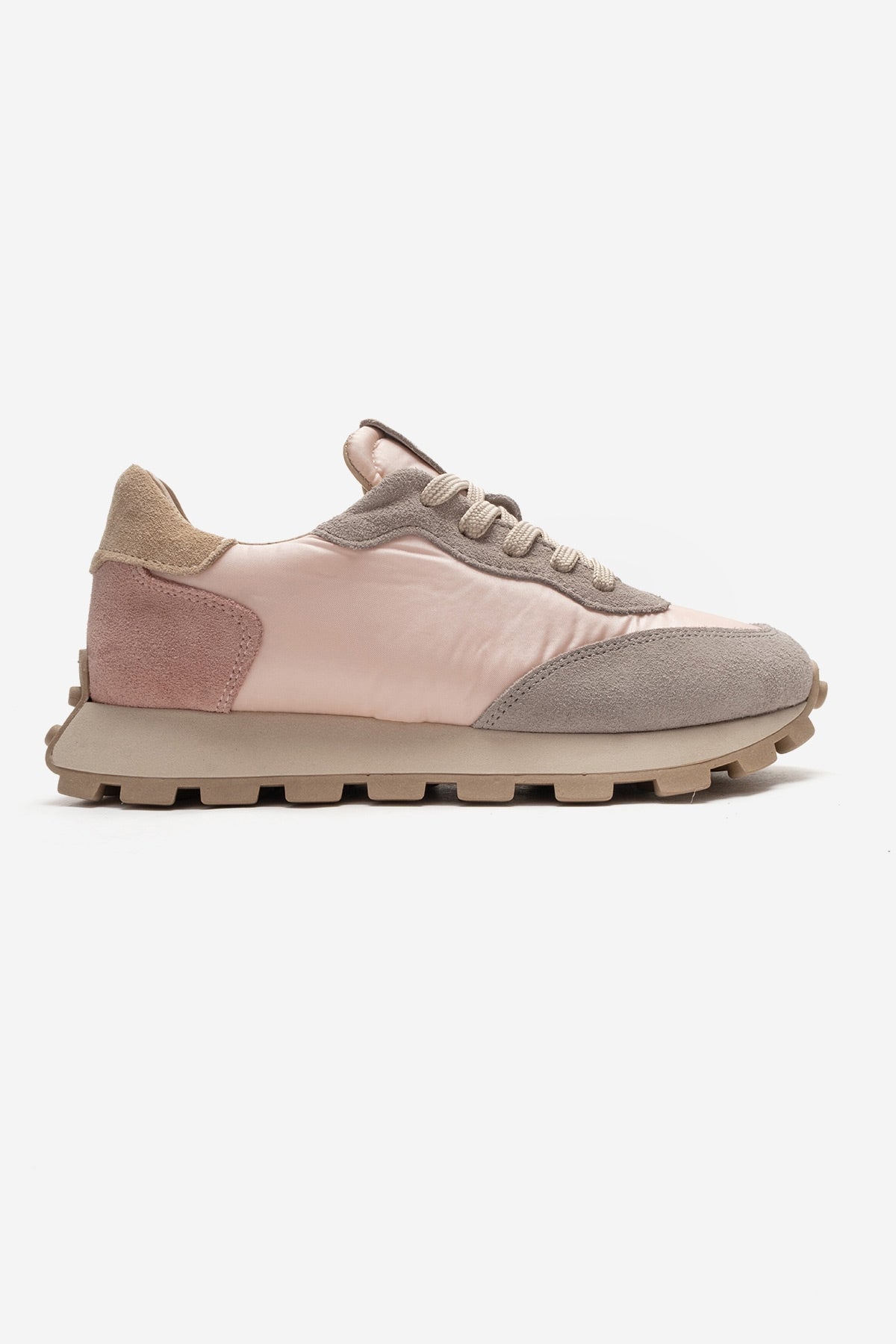 AMANDA - Gray Pink Genuine Leather Sneaker (Women)